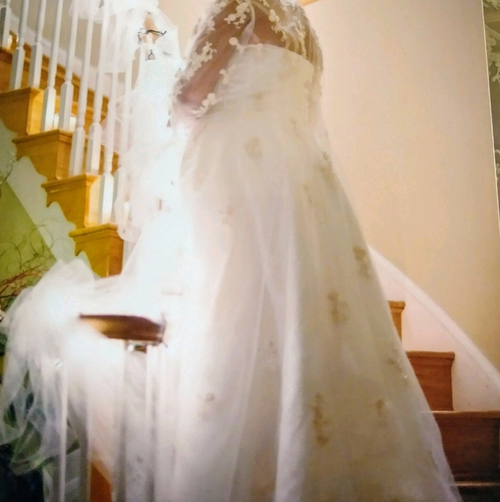 Wedding Gown with Lace Overlay